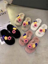 Flower Furry Slippers