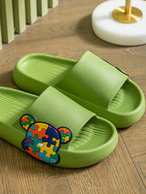 Puzzle Bear Print Lounge Slippers - Kafiloe