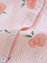 Pink Peaches Cotton Pajama Set - Kafiloe