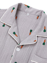 Carrot Print Couple Pajama Set - Kafiloe