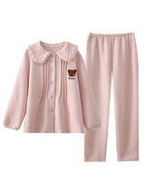 Cartoonbear Embroidery Pajama Set