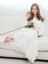 Doll Collar Lace Up Maxi Nightdress