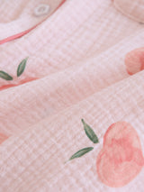 Pink Peaches Cotton Pajama Set - Kafiloe