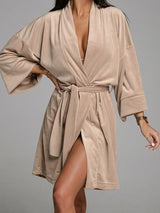 Velvet Cardigan 3/4 Sleeve Robe