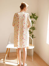 Floral Doll Collar Midi Nightdress