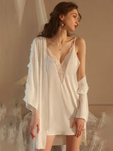 Satin Lace Spagehtti Strap Mini Nightgown