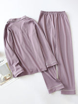 2Pcs Cotton Long Sleeve Couple Pajama Set