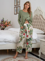 Floral Print Modal Cotton Lounge Set - Kafiloe