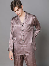 Satin Solid Men's Shirt Pajamas Set