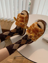 Cute Giraffe Plush House Slippers