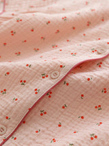 Small Cherry Print Cotton Pajama Set