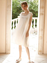 Solid Lace Stitching Lounge Nightdress