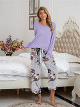 Floral Print Modal Cotton Lounge Set - Kafiloe