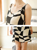 Checkerboard Print Cotton Cami Nightdress