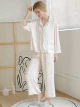 Flower Print Button Cotton Pajama - Kafiloe