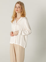 V-neck Button Cotton Pajama Set - Kafiloe