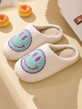 Smile Face Print Furry Slippers