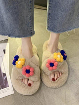 Flower Furry Slippers