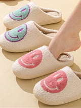 Smile Face Print Furry Slippers