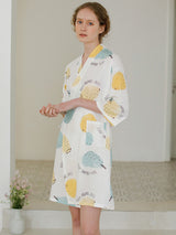 Print Bandage Loungewear Nightdress