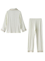 Stripe Print Embroidery Pajama Set