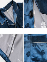 Satin Solid Men's Shirt Pajamas Set