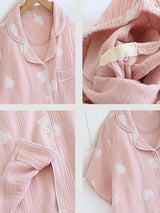 Love Print Shirt Pajamas Set