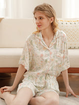 Floral Print Cotton Pajama Set - Kafiloe