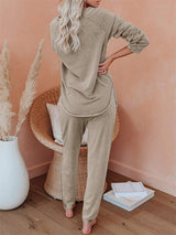 Pullover Solid Sweatsuit Lounge Set - Kafiloe