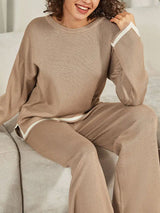 Split Sweater Wide Leg Pants Set