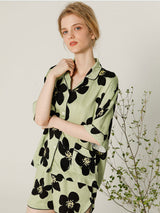 Floral Print Button Cotton Pajama - Kafiloe