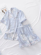 Cotton Short Sleeve Shorts Pajamas