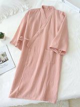 Solid Cotton Couple Pajama Robe - Kafiloe