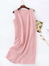 Cotton Tank Solid Midi Nightdress