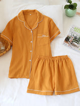 Simple Cotton Couple Pajama Set - Kafiloe