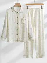 Cute Rabbit Print Shirt Pajamas Set