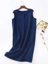 Cotton Tank Solid Midi Nightdress