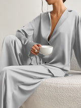 Oversized Solid Satin Loungewear Set