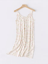 Satin Print Spaghetti Strap Midi Nightdress