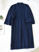 Solid Cotton Couple Pajama Robe - Kafiloe