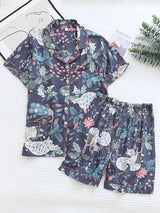 Summer short Sleeve Shorts Pajamas