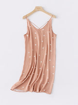 Satin Print Spaghetti Strap Midi Nightdress