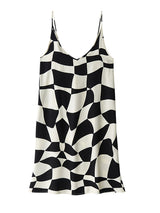 Checkerboard Print Cotton Cami Nightdress