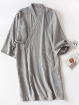 Solid Cotton Couple Pajama Robe - Kafiloe