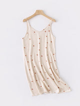 Satin Print Spaghetti Strap Midi Nightdress