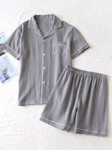 Simple Cotton Couple Pajama Set - Kafiloe