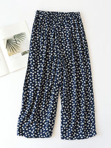 Summer Cotton Floral Cropped Pants