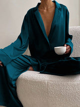 Oversized Solid Satin Loungewear Set