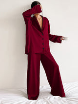 Oversized Solid Satin Loungewear Set