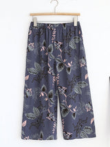 Summer Cotton Floral Cropped Pants